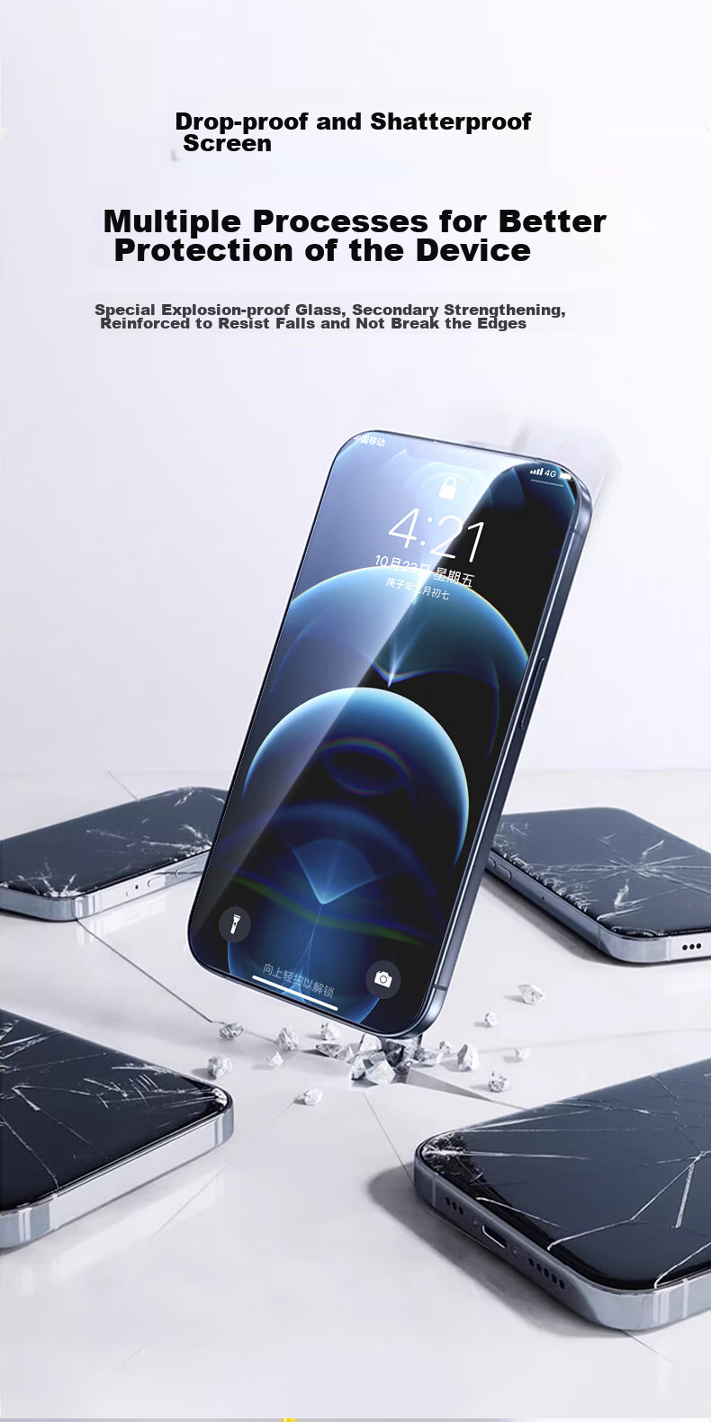 Защитное стекло для экрана DIVI для Apple iPhone 12 Pro Max, противоударное, антибликовое, антишпионское, 2 шт.