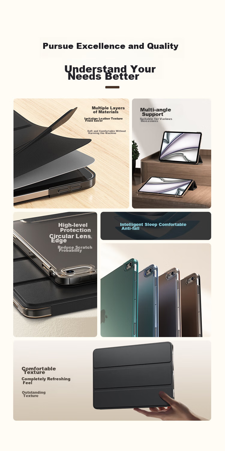 Чехол BIAZE для Apple iPad Air 7/6 11 дюймов M3, защитный, с трехстворчатой подставкой, жесткой задней крышкой, PB507-Лавандовый