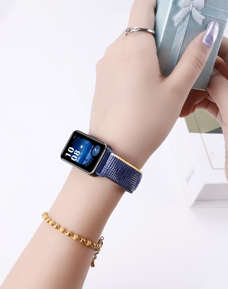 Ремешок BHO для Huawei Band 10/9/8, нейлоновый, синий