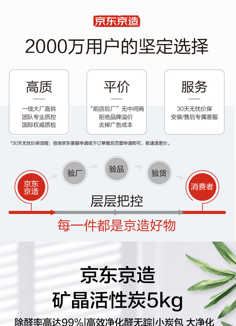 京东京造 净味活性炭包5000g(100g*50包)去甲醛 家用装修 活性炭除甲醛新房 炭包除甲醛 甲醛清除剂