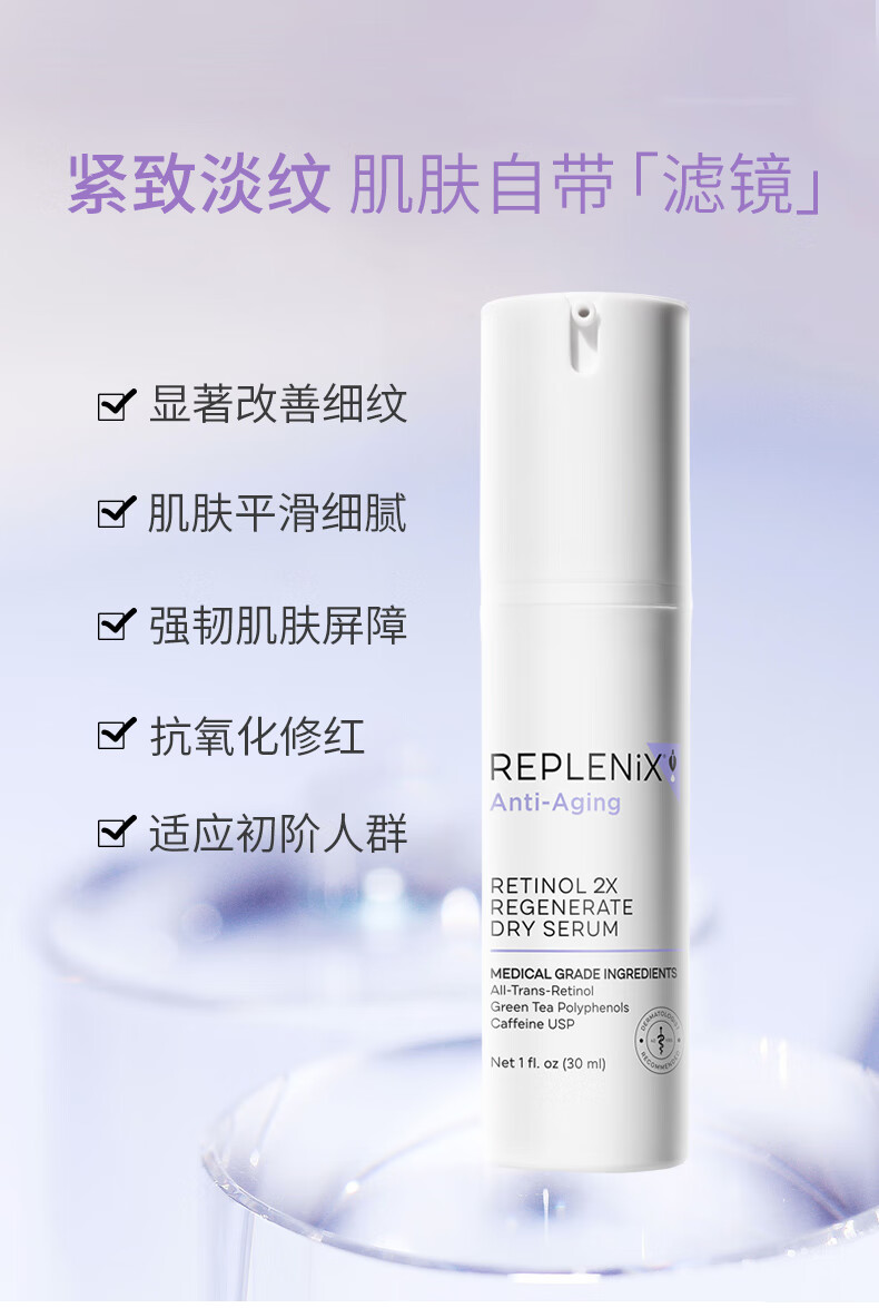 ReplenixTopix A醇视黄醇精华乳2X精华30ml紧致抗皱淡化细纹 纯净护肤