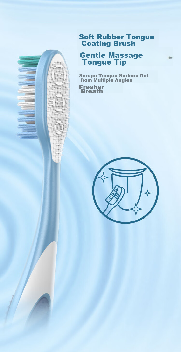 Зубная щетка Colgate 360° Комплексная чистка полости рта для взрослых ×2 (мягкая щетина для уменьшения бактерий на языке) Случайный цвет