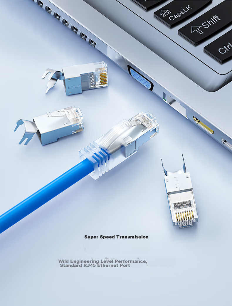 Разъемы RJ45 SAMZHE Категории 7, экранированные, позолоченные 50U, сетевые коннекторы 10 Гбит/с, двухкомпонентная конструкция, 100 шт., WL-7100