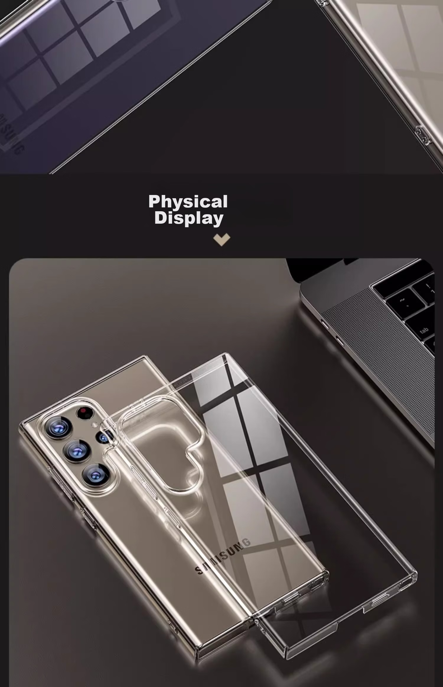 Чехол для Samsung S23 Ultra POZZO, полностью прозрачный, ультратонкий, противоударный, защита от отпечатков пальцев
