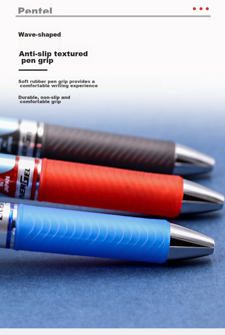 Гелевая ручка Pentel BLN75, синяя, 0.5 мм, автоматическая, пластиковый корпус, одноразовая