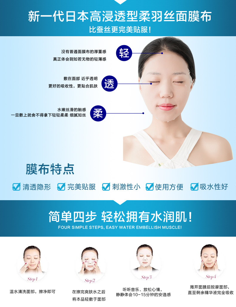 森田药妆（DR.MORITA）高纯度玻尿酸润泽面膜10片 玻尿酸 淡化细纹 改善粗糙 护肤礼物