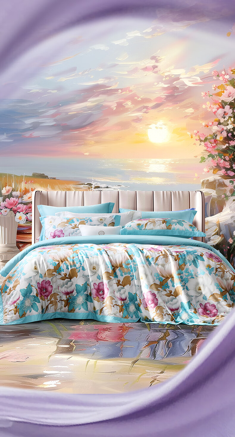 Комплект постельного белья FUANNA, 100% хлопок, размер King, 230*229 см, "Няньхуа"