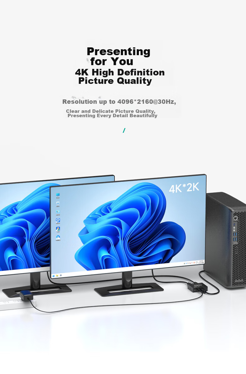 HDMI Splitter MT-Viki MT-SP102M, 1 вход 2 выхода, 4K@30Hz, металлический корпус