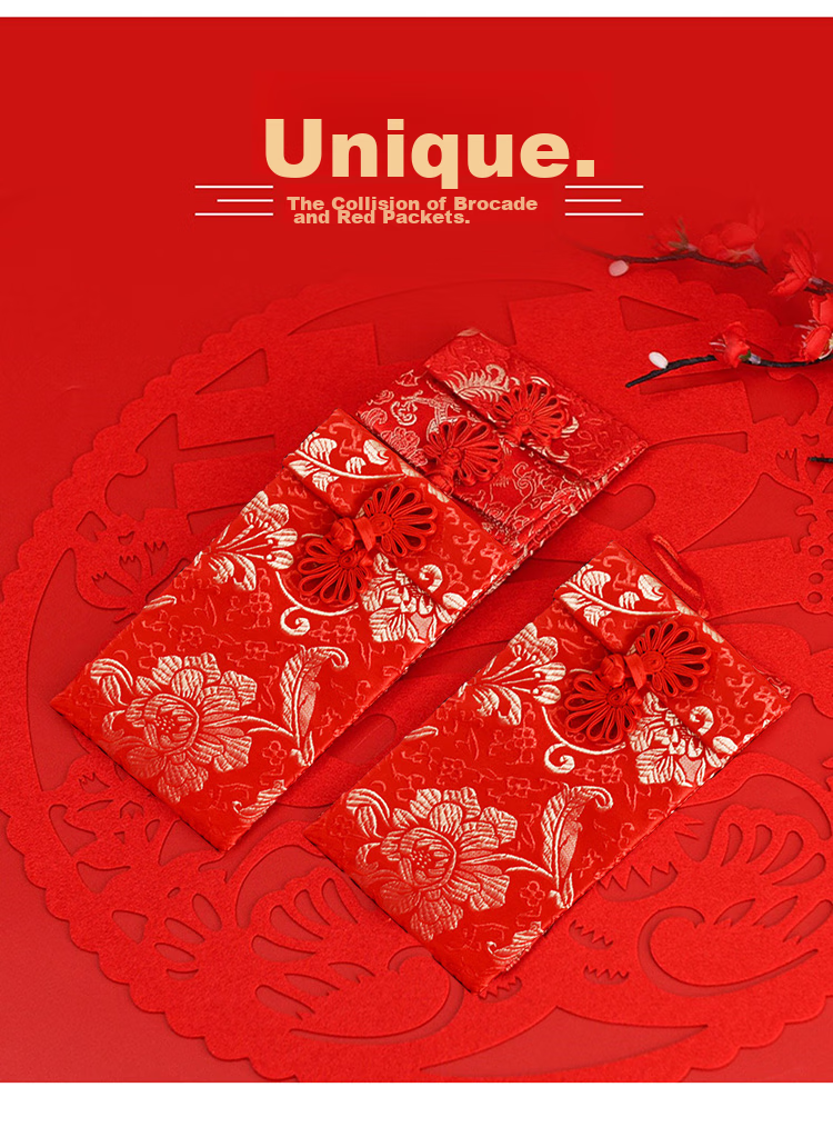 Красный конверт Jing Tang, китайский стиль, ткань "десять тысяч юаней", для свадьбы, новоселья, новогодний