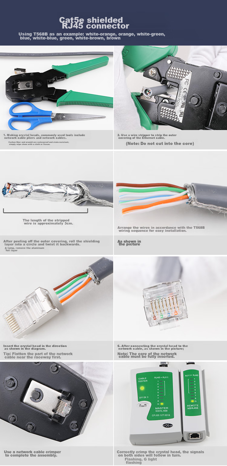 Коннекторы CHOSEAL для сетевого кабеля категории 5e, экранированные RJ45, 50 штук, QS905SZ50