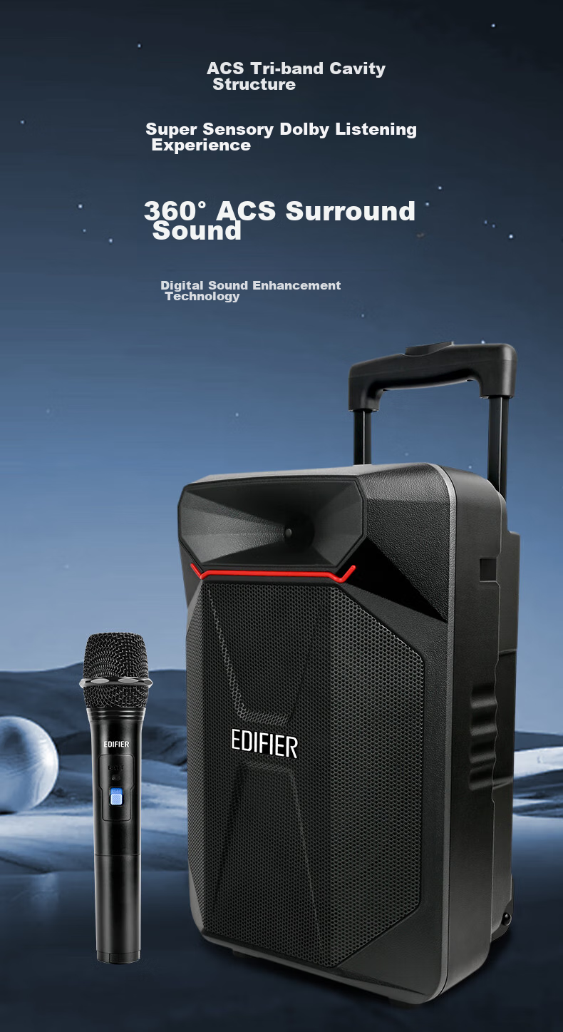 EDIFIER PP208 Портативная акустическая система с Bluetooth, 8-дюймовый сабвуфер для караоке, сцены, конференций, обучения и домашнего использования