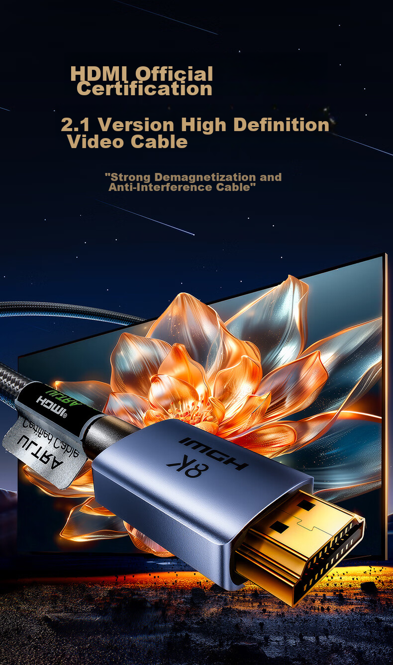 Кабель Llano HDMI версии 2.1, 8K60Hz 4K240Hz, высокоскоростное видеосоединение, совместим с HDMI2.0, для ноутбука, телевизора, проектора, монитора, 3 метра, с застежкой-липучкой