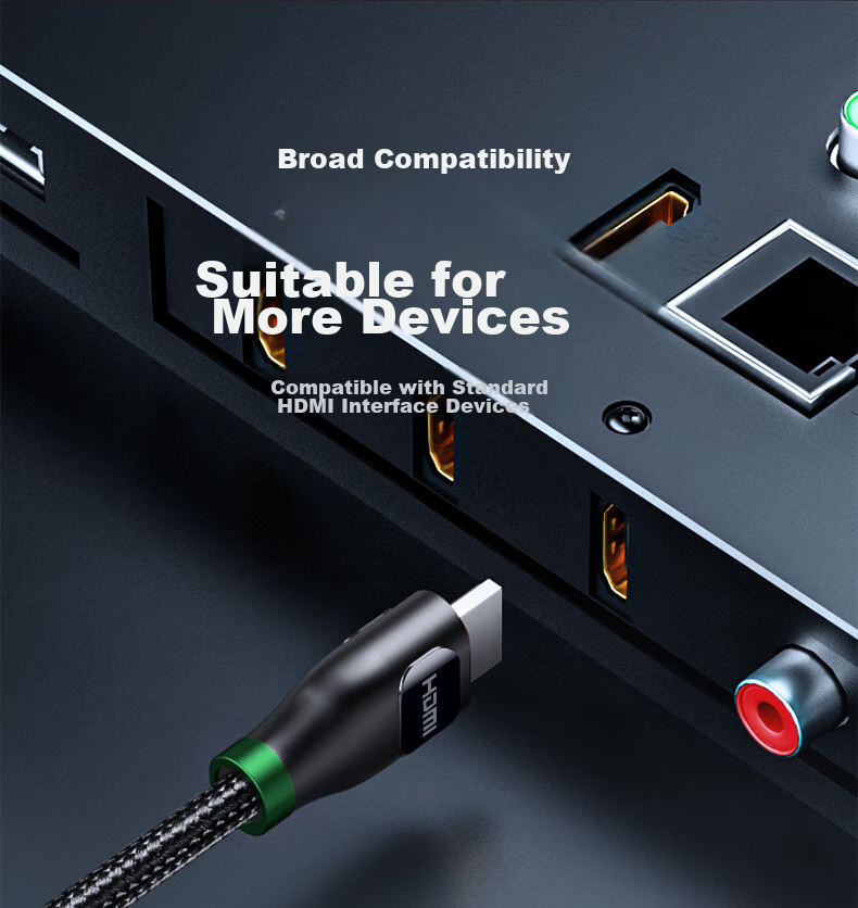 Кабель SAMZHE HDMI 2.1, 2 метра, 8K 60Hz, 4K 240Hz, для ноутбуков и ТВ-приставок, для подключения мониторов и проекторов, кабель высокой четкости
