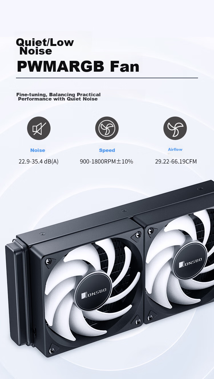 Система жидкостного охлаждения JONSBO TG-240 Black, радиатор 240 мм, ARGB подсветка, скрытое кабель-менеджмент, PWM вентиляторы, для Intel LGA1700/115X/1200, AMD AM4/AM5