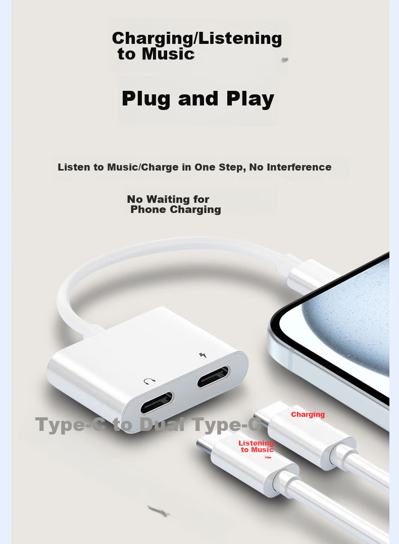 Адаптер Masentek Lightning на Type-C, конвертер для зарядки и передачи аудио, совместимый с наушниками и микрофоном iPhone