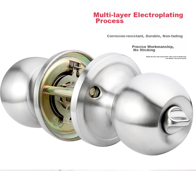 Замок BLOSSOM Spherical Lock, для внутренних дверей, из пластика, стали, алюминиевого сплава, для ванной комнаты, туалета, душевой, модель 587, трехстержневой, 3-5 см.