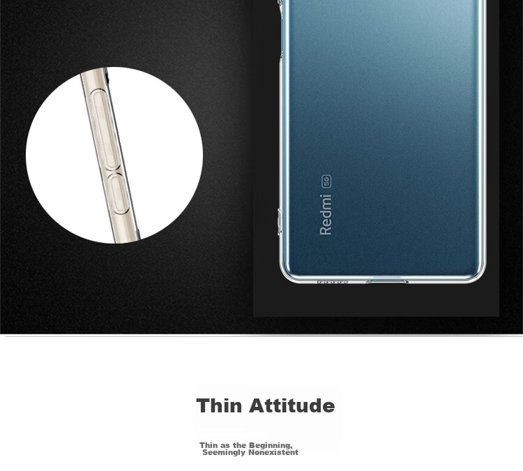 ESCASE Чехол для Xiaomi Redmi Note 12 Turbo, прозрачный, ультратонкий, противоударный, TPU, с отверстием для шнурка