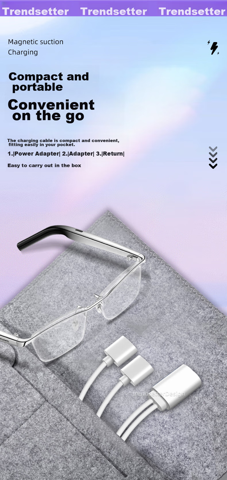 Зарядный кабель Chaofan для Huawei Smart Glasses 2, магнитный, 0.2 м, белый