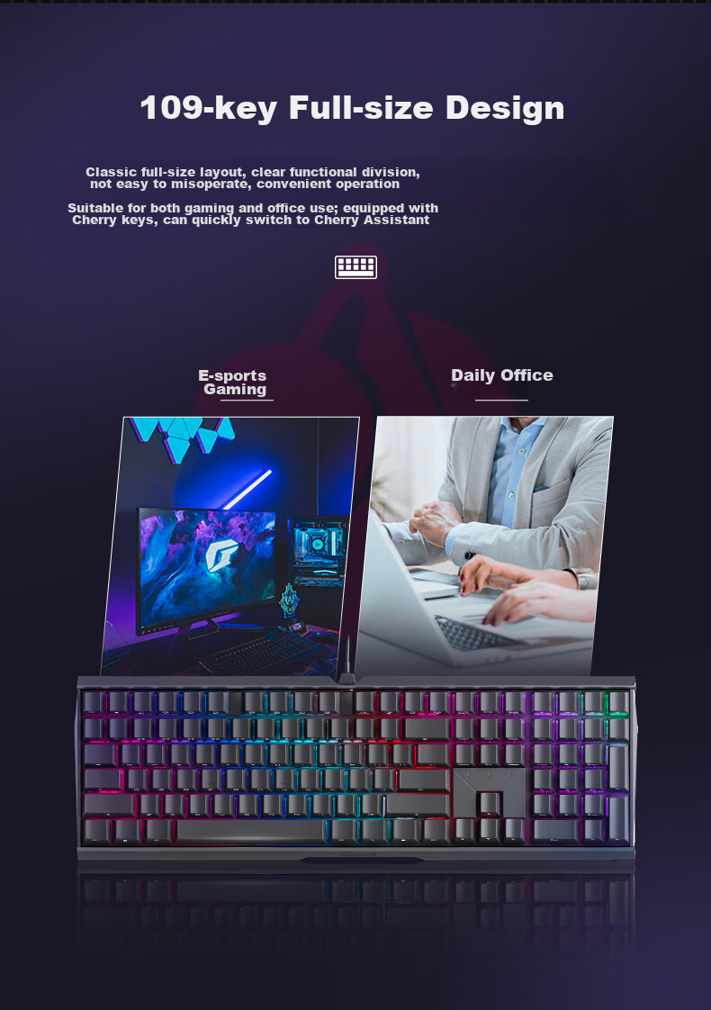 Механическая клавиатура CHERRY MX3.0S, 108 клавиш, алюминиевый корпус, проводная, белая