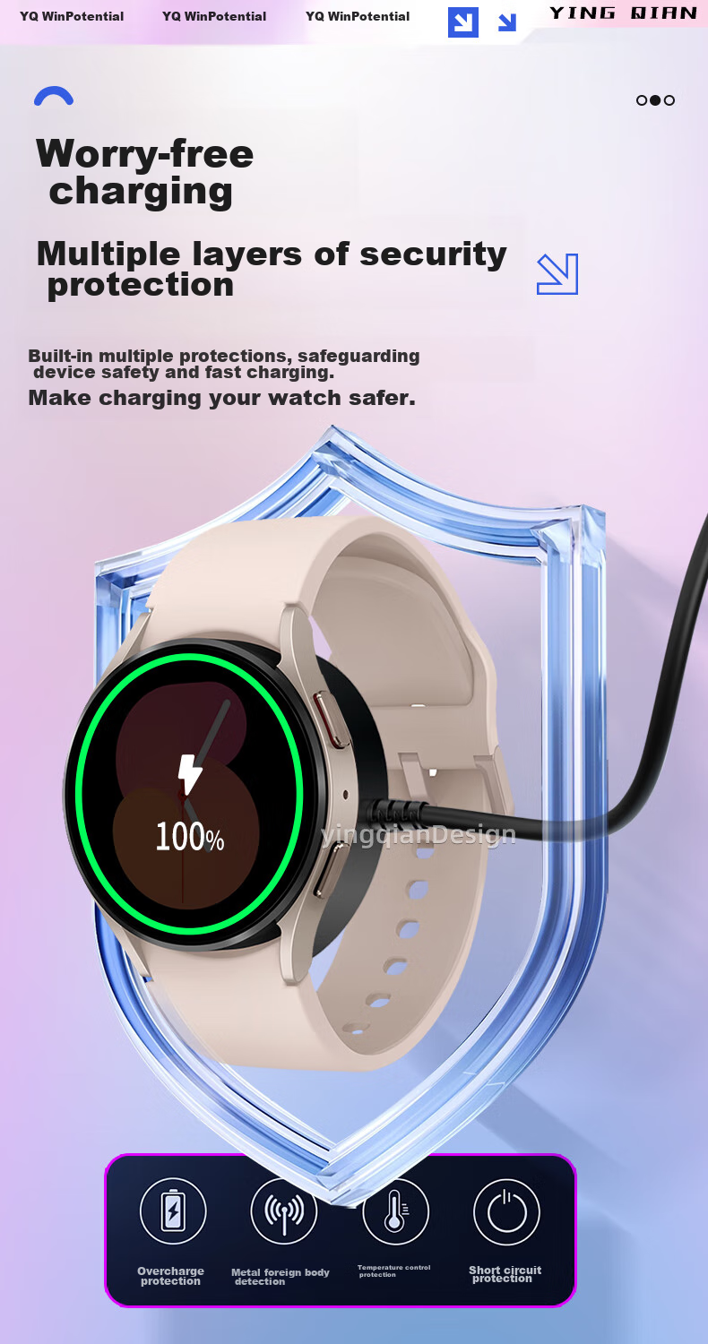 Беспроводное зарядное устройство Yingqian YQ-098 для Samsung Watch, магнитное, USB Type-C, 0.8м, черное