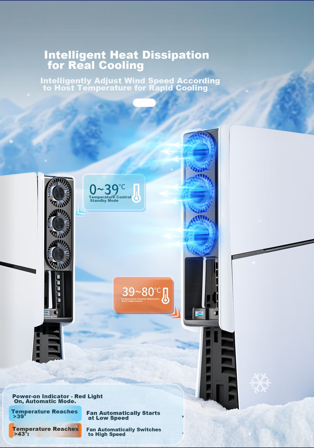 Магнит на холодильник "Компьютерные игры" Liangzhi (IINE) L960 для PS5 Slim, универсальный, с интеллектуальным контролем температуры