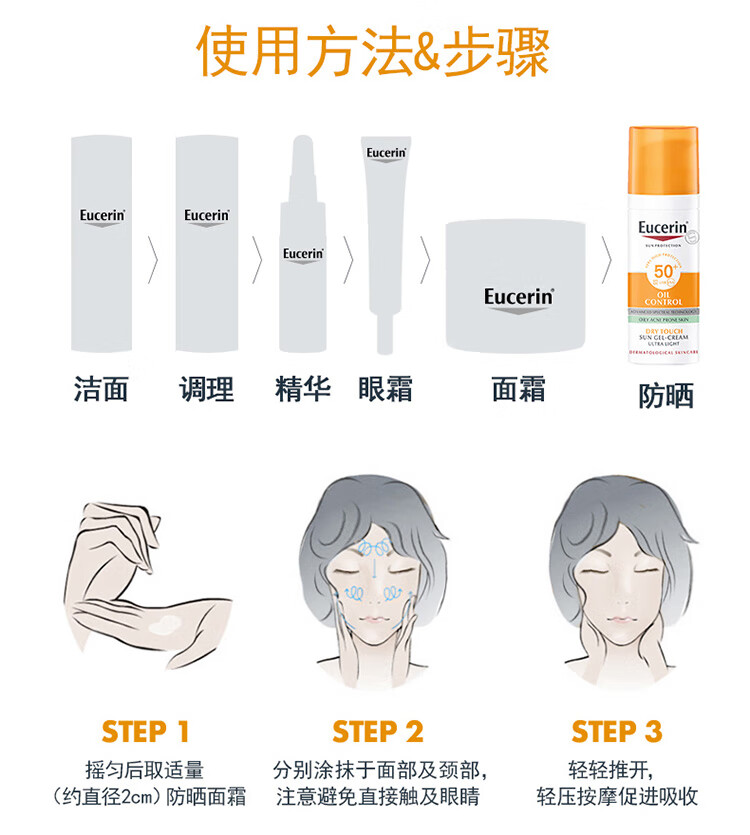 优色林控油清爽面部防晒乳 SPF50+ 50ml (效期至：2023/9/18)