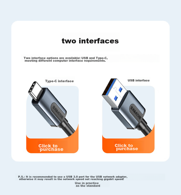 SAMZHE Type-C Gigabit Ethernet Adapter, RJ45 Network Port Converter, Compatible with Apple 15 MacBook And Microsoft Laptops, External Aluminum Alloy Adapter HWK01