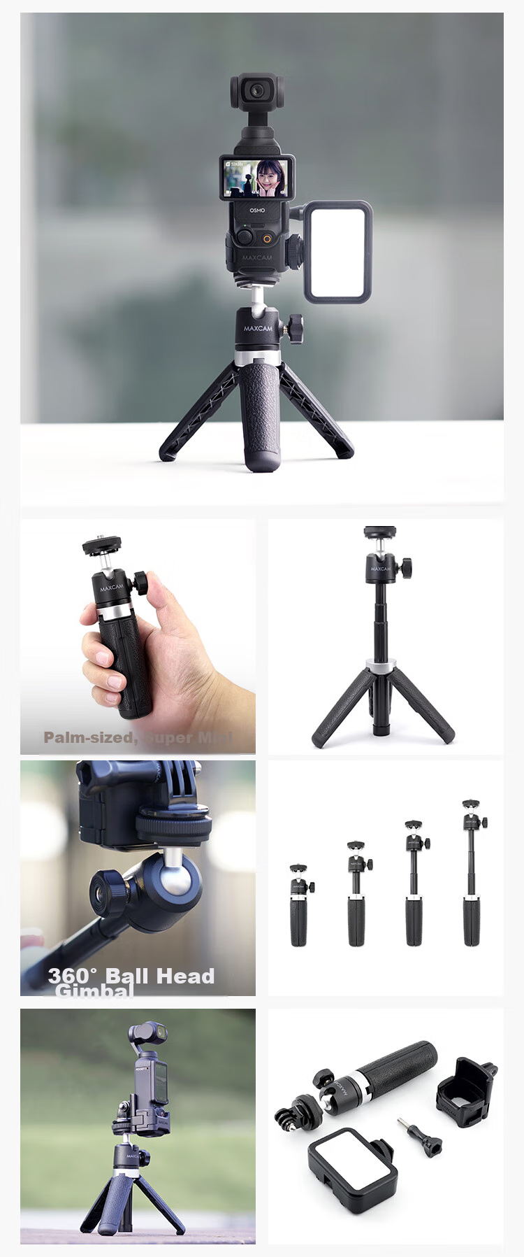 MAXCAM, портативный селфи-штатив для DJI Osmo Pocket 3, настольная подставка для видеоблогов, аксессуар
