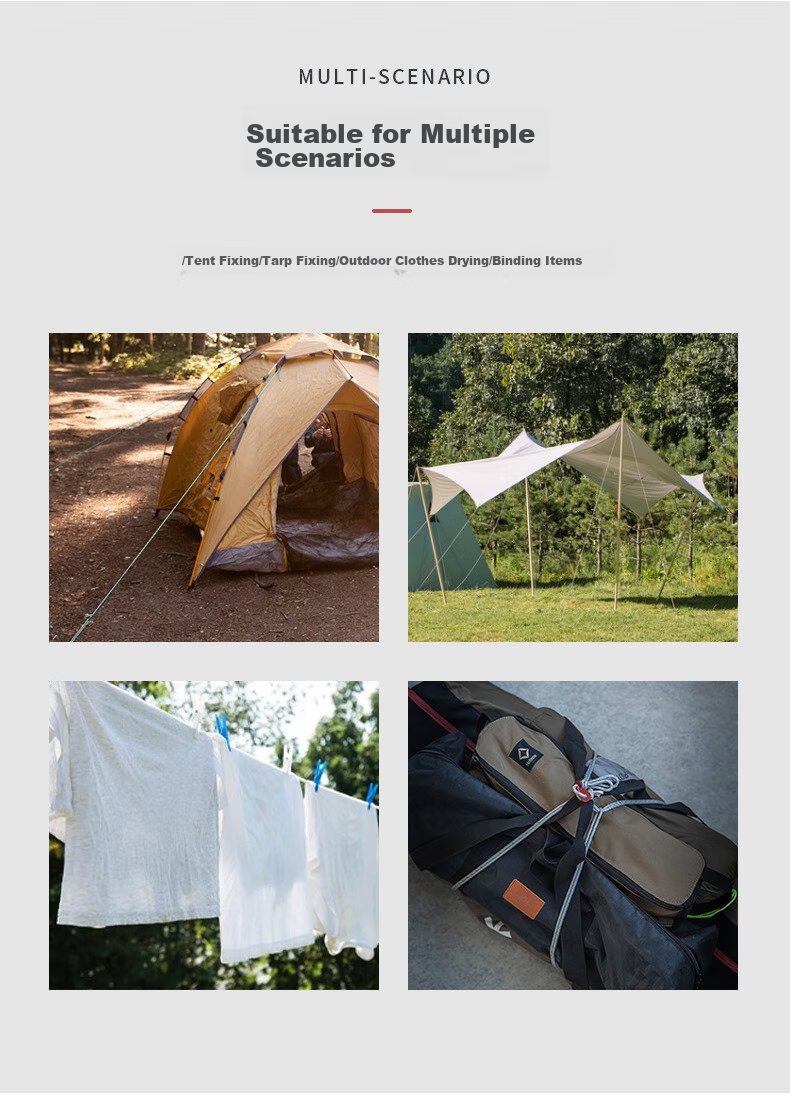 Веревка для кемпинга Campingmoon, ветрозащитная, для палатки, уличная, фиксирующая, светоотражающая, вспомогательная, 4.5 метра, 4 шт.