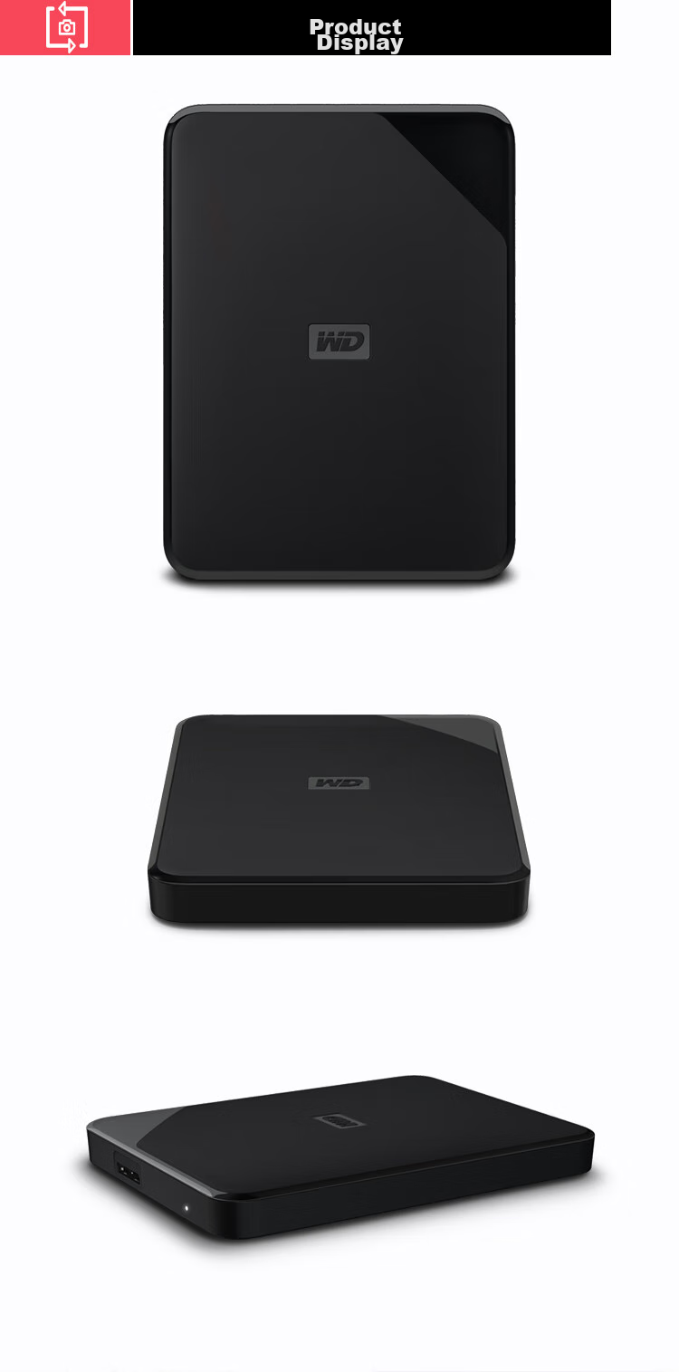 Внешний жесткий диск Western Digital WD Elements SE, 4 ТБ, портативный, USB 3.0, черный