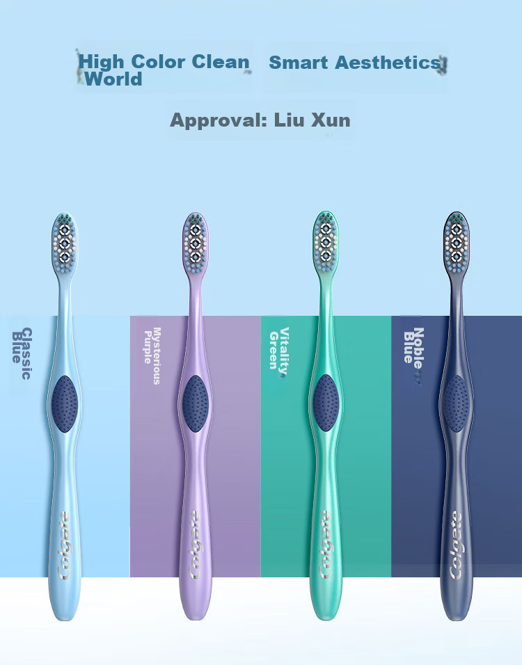 Зубная щетка Colgate 360° Комплексная чистка полости рта для взрослых ×2 (мягкая щетина для уменьшения бактерий на языке) Случайный цвет