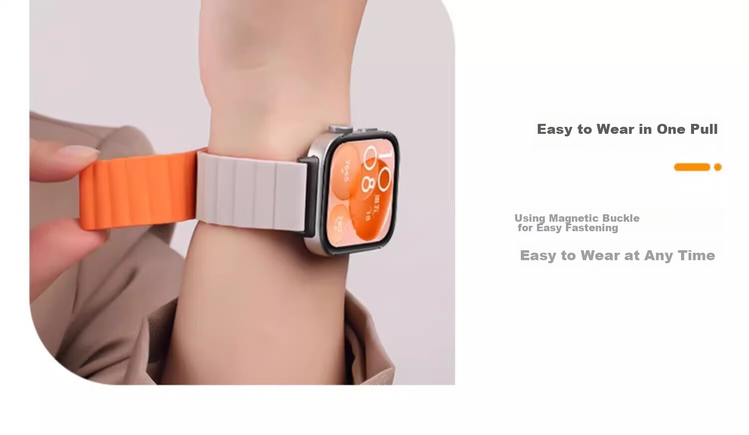 Ремешок Iboann для Huawei Watch Fit 3/4 Pro, силиконовый, магнитный, спортивный