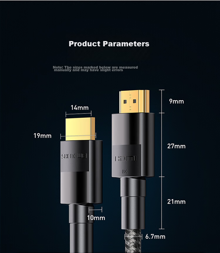Кабель HDMI Shengwei версии 2.1, 1 метр, 8K 60Hz 4K 240Hz, для ноутбуков, ТВ-приставок, мониторов, проекторов, AHH4010G, совместим с HDMI 2.0