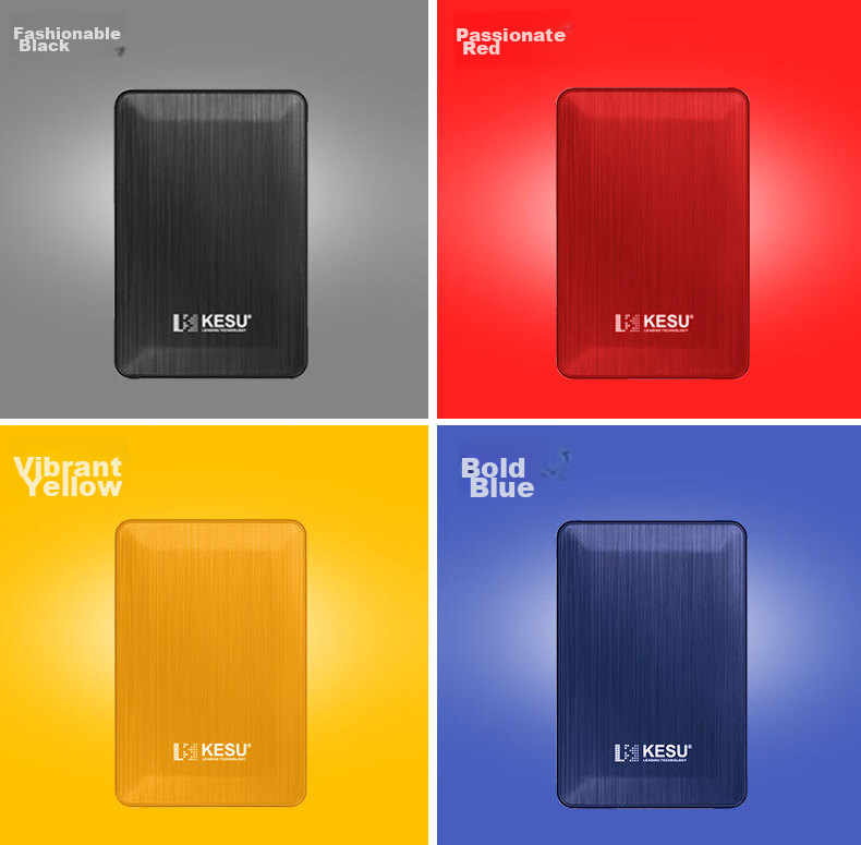 Внешний жесткий диск KESU K2518-Hot Blood Red, 1 ТБ, USB 3.0, портативный, двухдисковый, черный/красный