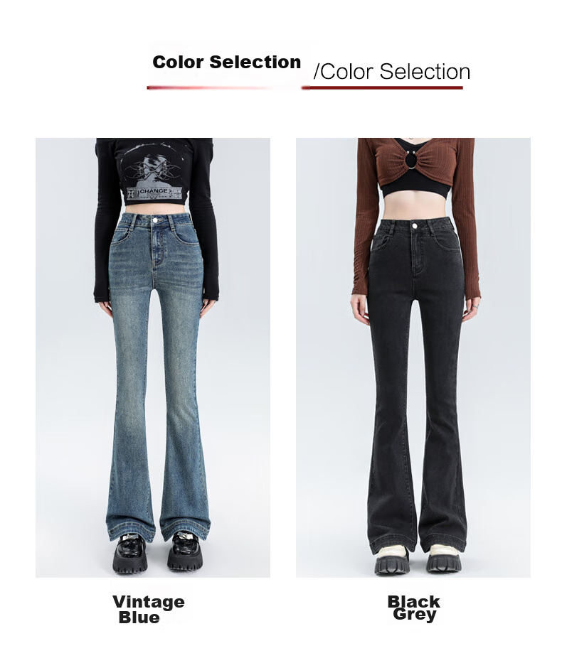 Женские джинсы JEANSWEST, модные брюки с легким клешем, осенние брюки с высокой талией, повседневные узкие брюки для похудения в стиле ретро, синие XL