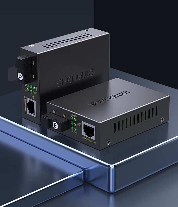 Оптоволоконный трансивер Shengwei BGH111AB Gigabit, конвертер оптоэлектронный, 1 оптический 1 электрический, интерфейс SC, 20 км, пара