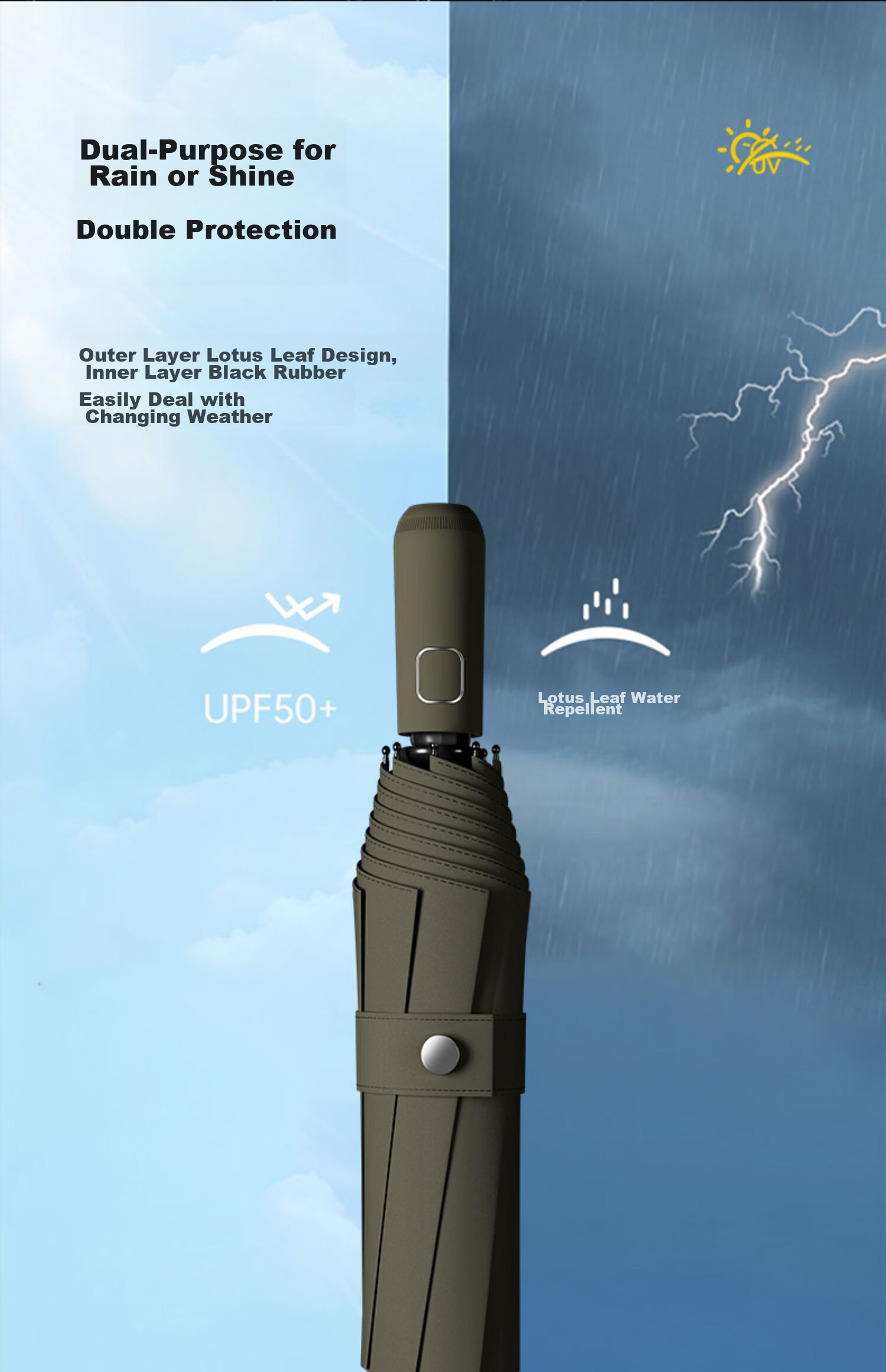 Tianwei Umbrella - Автоматический зонт для дождя и солнца, большой портативный двойной навес, складной зонт, автоматический солнцезащитный навес, настраиваемый