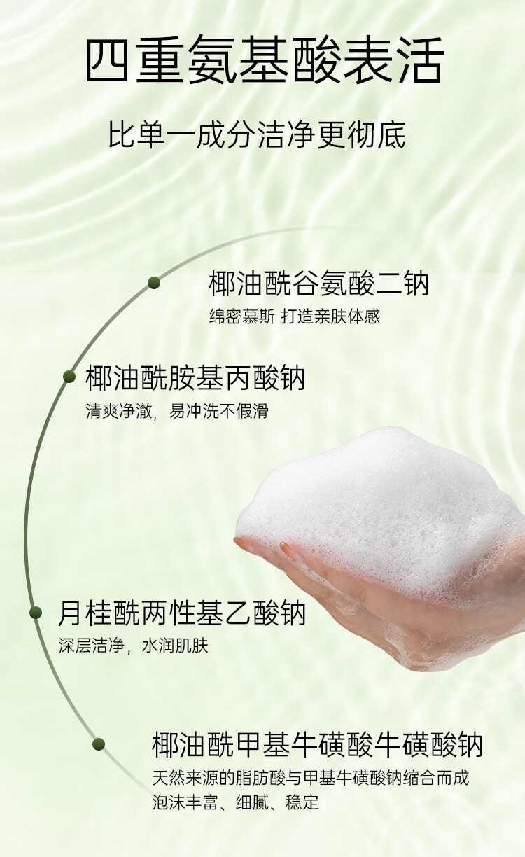 希黎薇氨基酸洗面奶150ml柳兰洁面慕斯温和清洁氨基酸表活保湿控油男女