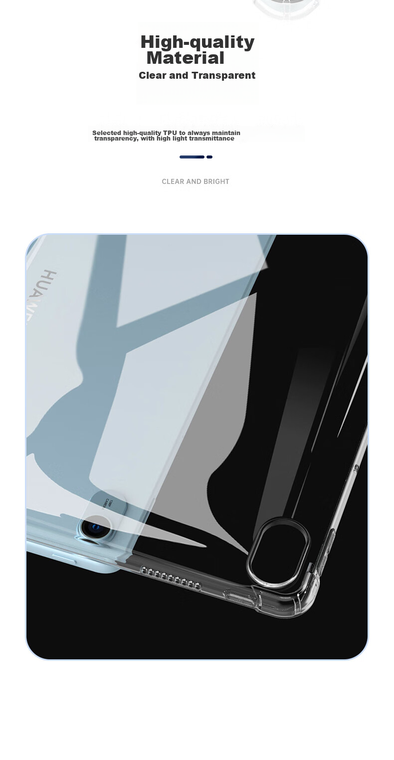 Защитный чехол BIAZE для Huawei MatePad 11.5, прозрачный белый, TPU, противоударный