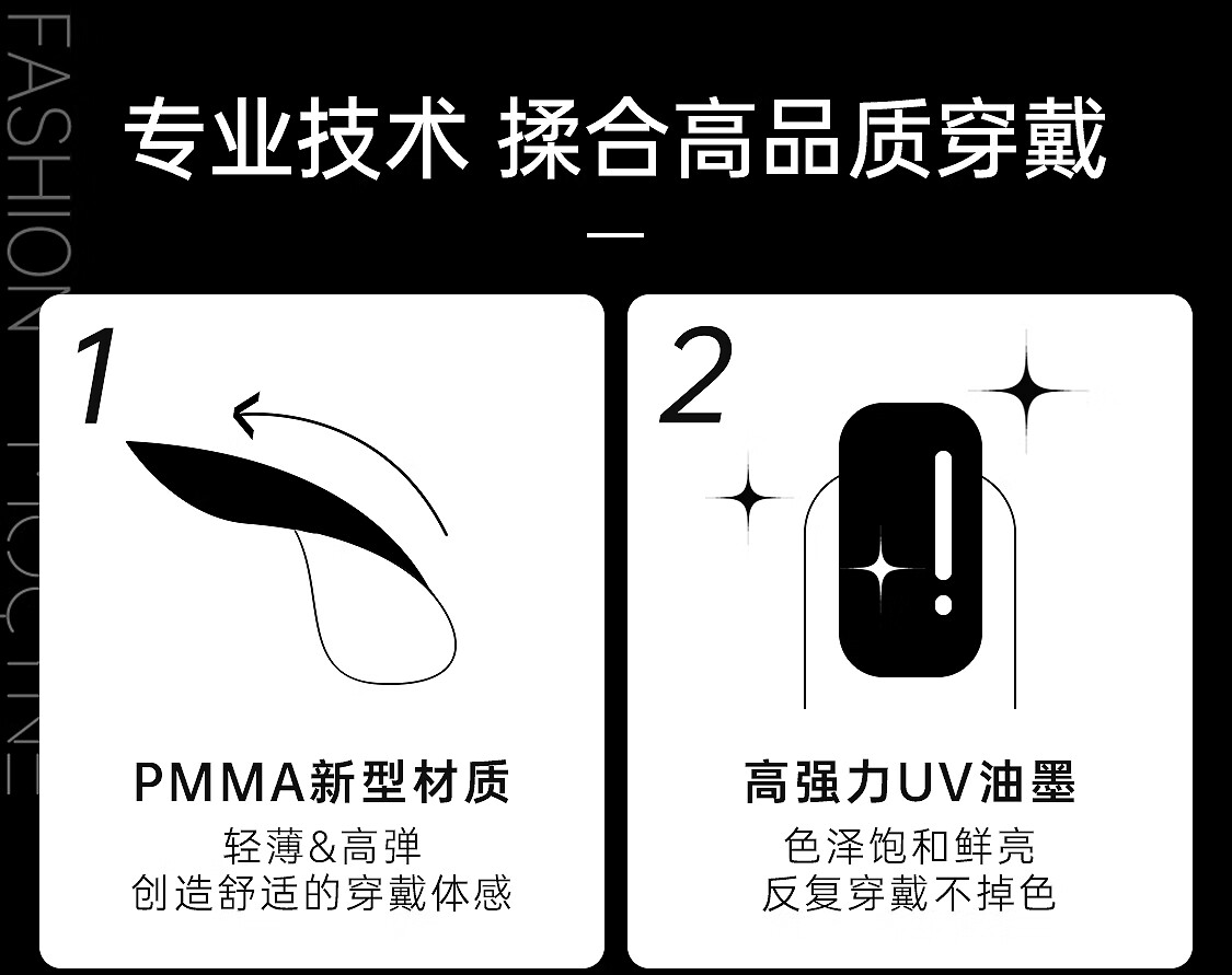 茉初（MOCHU）穿戴美甲 手工穿戴甲 美甲指甲贴片 美甲工具 短中长款 琥珀云层