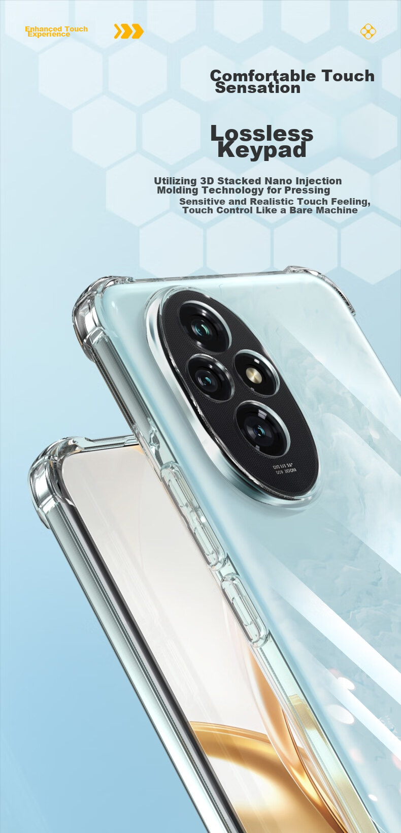 Чехол для телефона LLUNC для Honor 200, противоударный, полностью прозрачный, с воздушной подушкой