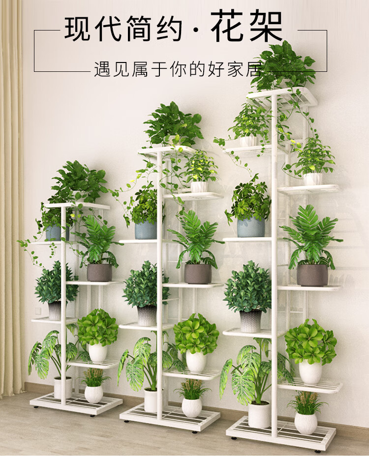 蜗家花架客厅阳台多层落地现代简约室内金属铁艺爬藤花架子隔断装饰花架多肉花盆架H917