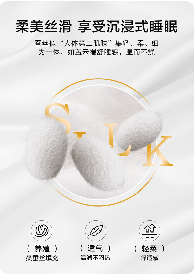 Подушка I-WILL Silk Pillow, ультрамягкая, комфортная, с наполнителем из хлопкового композитного волокна, одна подушка для одного человека, 48*74 см