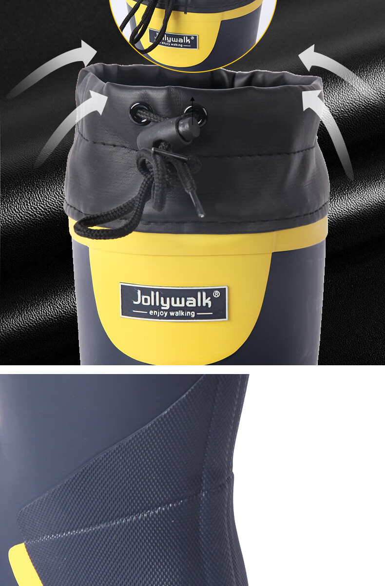 Мужские резиновые сапоги Jolly Walk JW211TQ, водонепроницаемые, нескользящие, износостойкие, для рыбалки, сине-желтые, размер 41