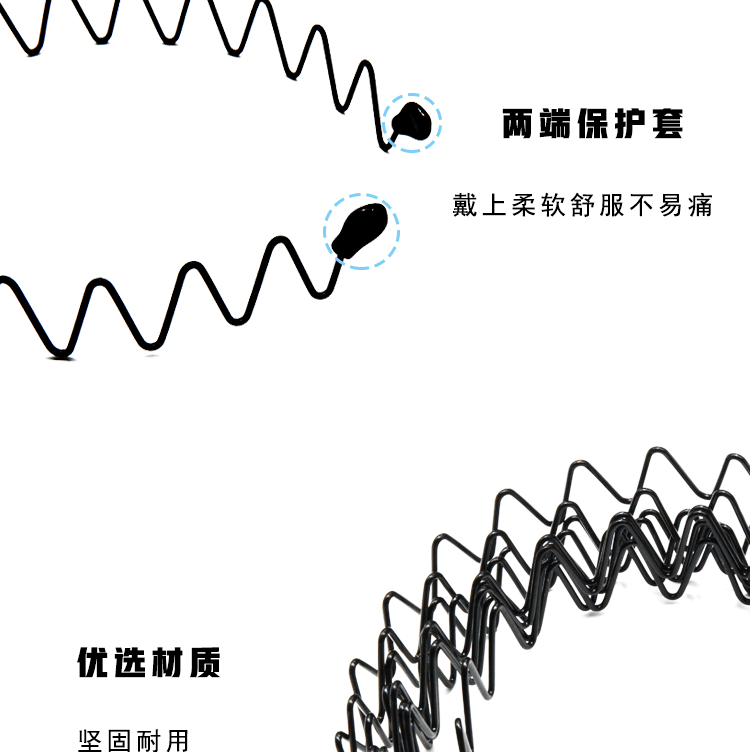 东义严选防滑波浪隐形发箍3件套 发卡碎发整理器男士发箍发夹头箍