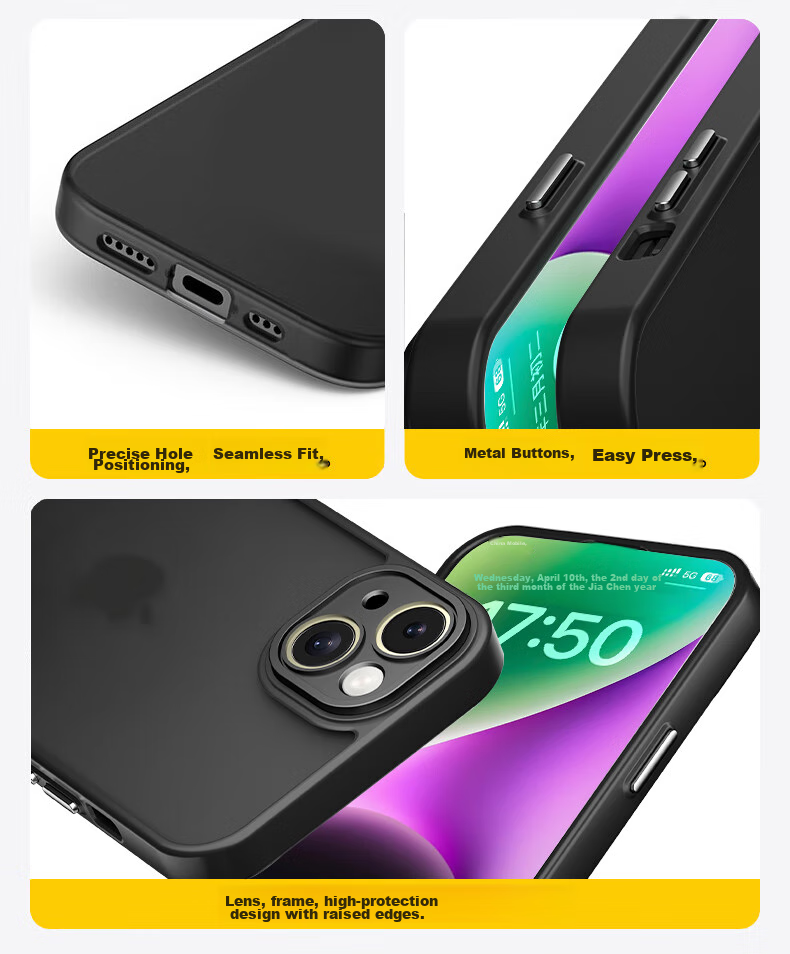 Противоударный чехол KEKLLE для iPhone 14 Plus, силиконовый, матовый, черный