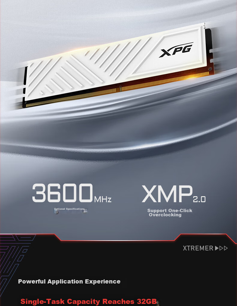 Оперативная память ADATA XPG Wilong D35 DDR4, 16 ГБ (2x8 ГБ), 3200 МГц, белый