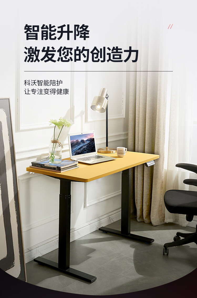 迪欧 DIOUS 电动升降桌站立式电脑桌台式 站立书桌电脑升降台家用写字桌 雅黑桌脚/雅蓝色桌板