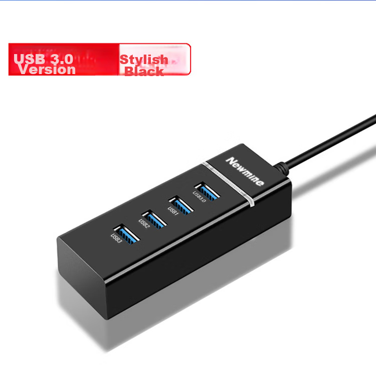 USB-концентратор Newmine USB 3.0, 4 порта, черный