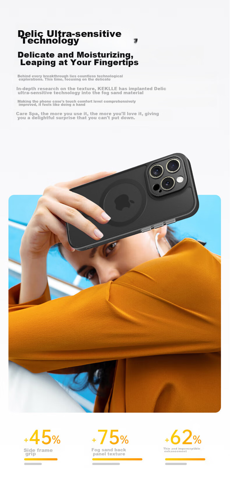 Чехол KEKLLE для iPhone 12 Pro Max, Магнитный, Противоударный, Защитный, Полупрозрачный, Черный